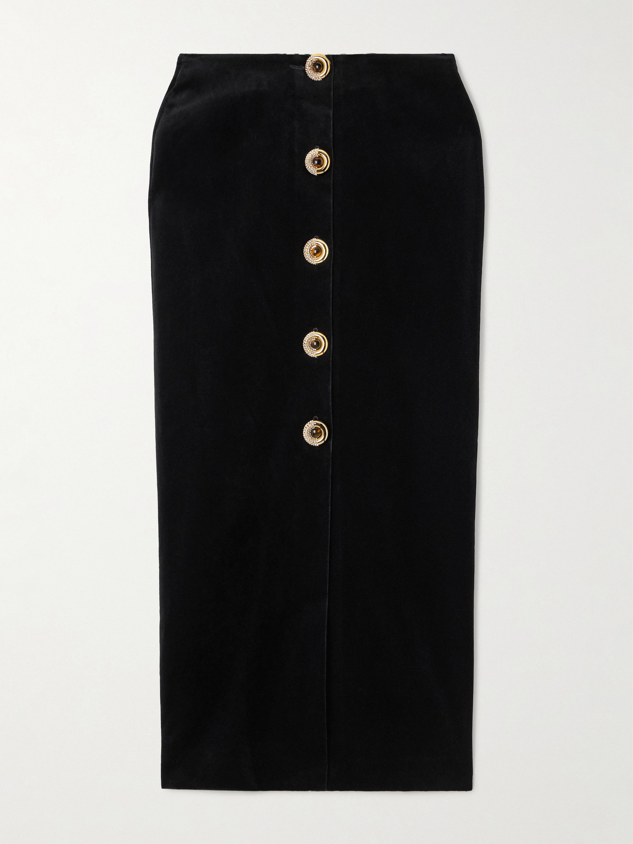Blazé Milano Jealousy Sussex Cotton-velvet Maxi Skirt In Black