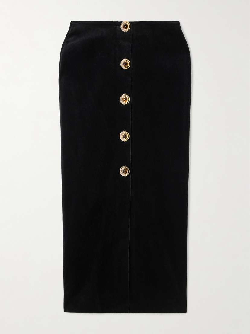 Blazé Milano Jealousy Sussex Cotton-velvet Maxi Skirt