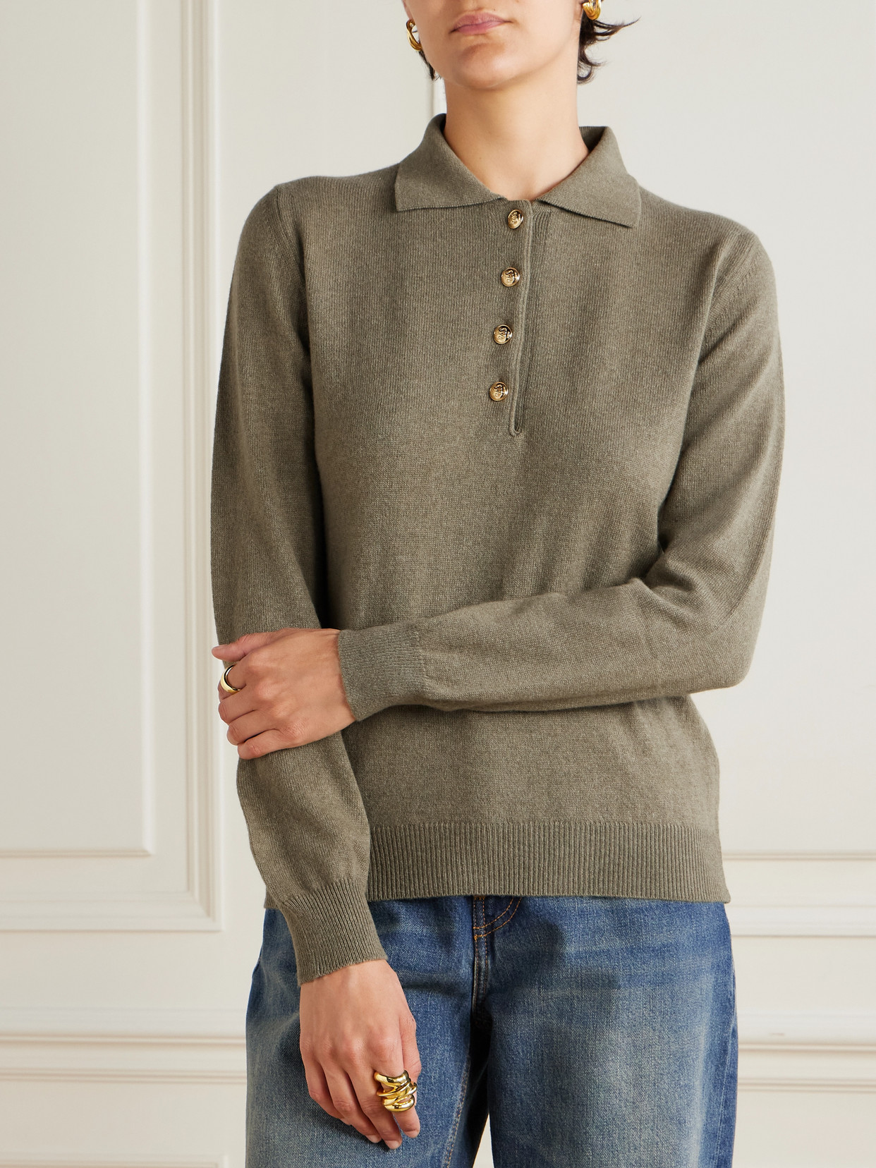 Blazé Milano Highland Wool And Cashmere-blend Polo Sweater In Green