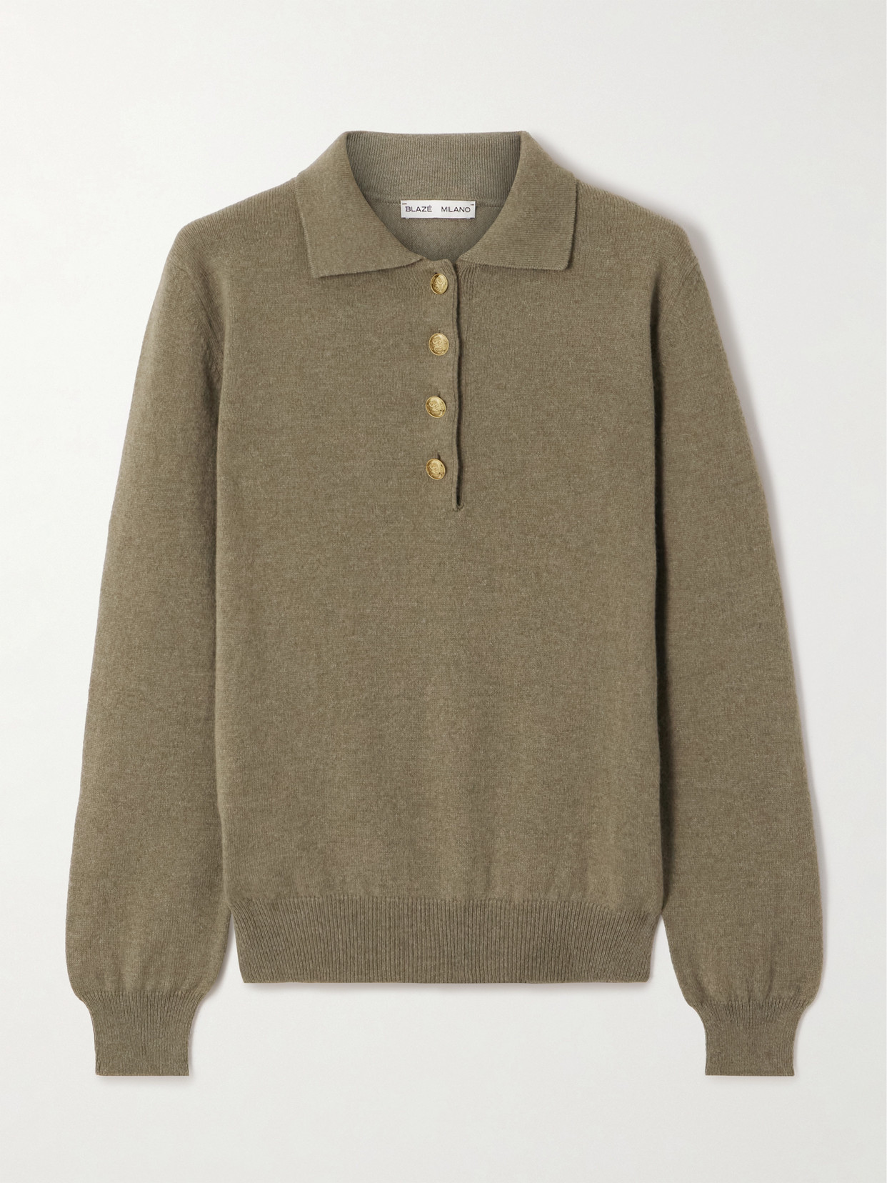 Blazé Milano Highland Wool And Cashmere-blend Polo Sweater In Neutral