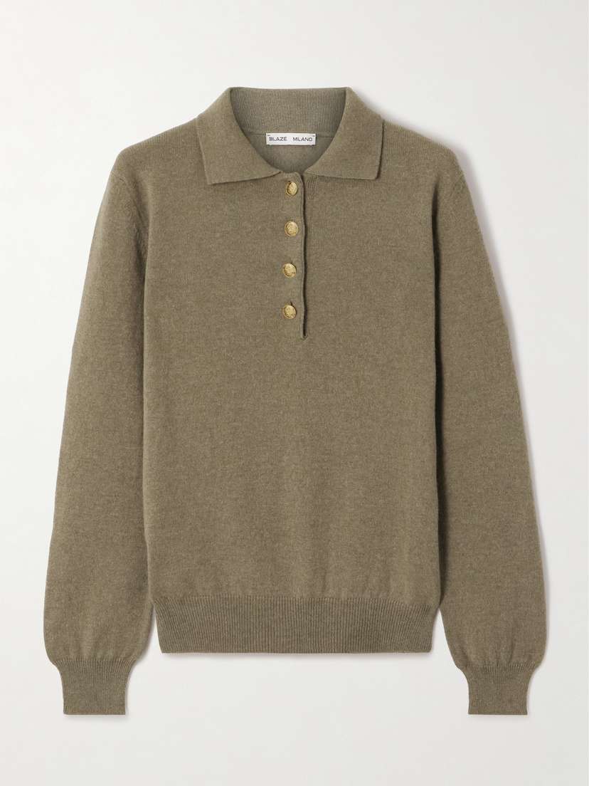Blazé Milano Highland Wool And Cashmere-blend Polo Sweater