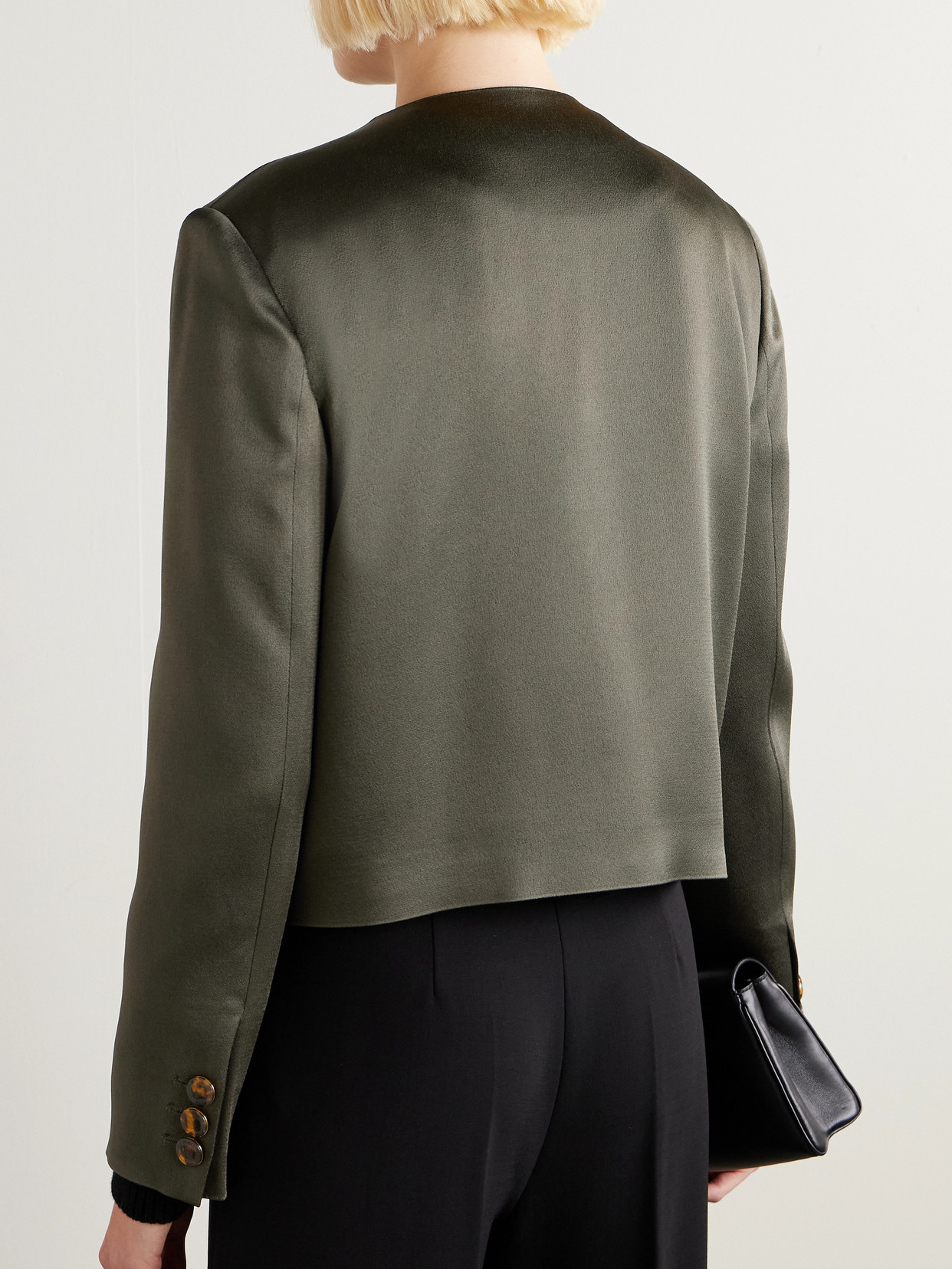 Blazé Milano Novalis Shamo Satin Jacket In Green