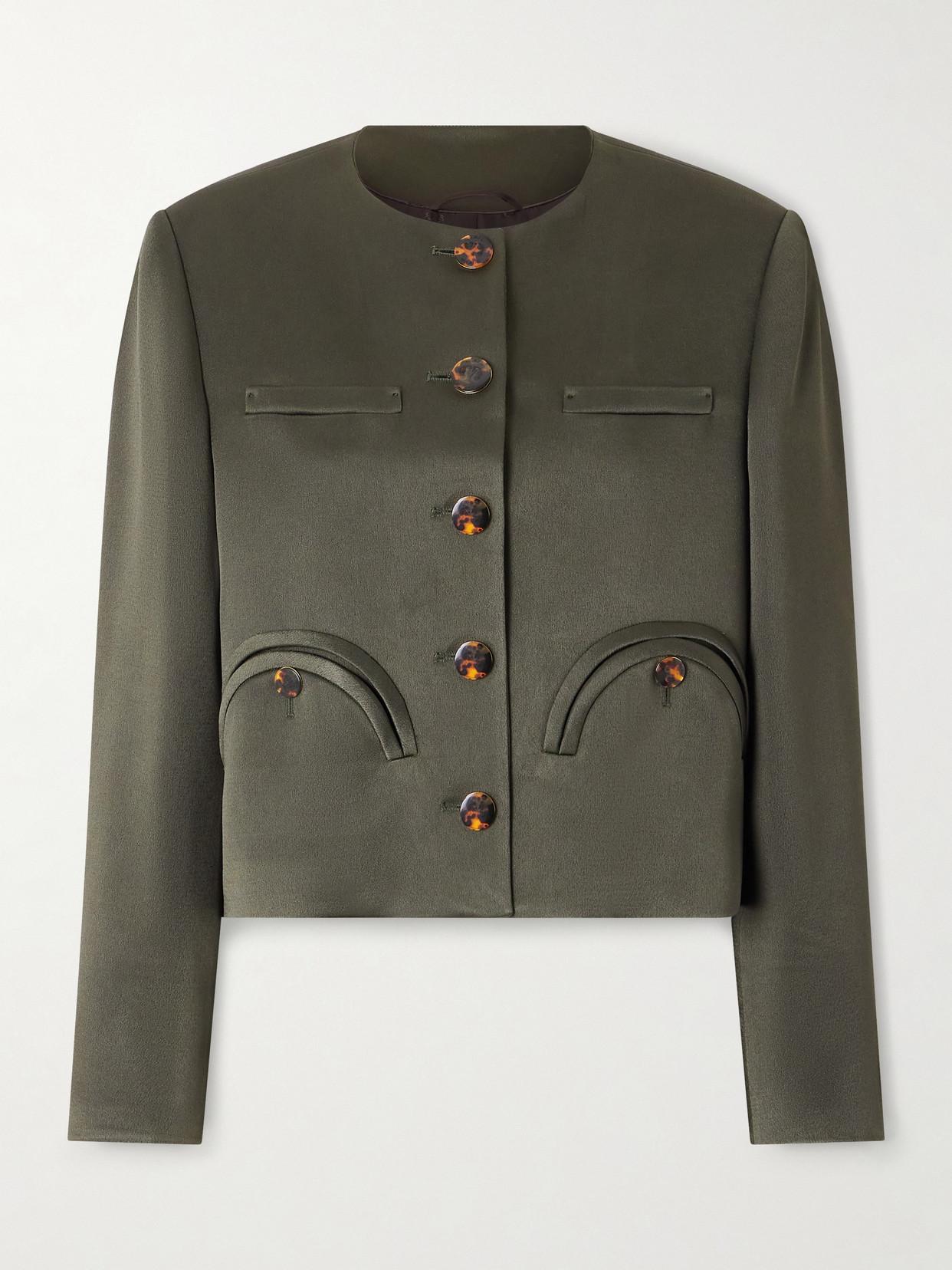 Blazé Milano Novalis Shamo Satin Jacket In Green