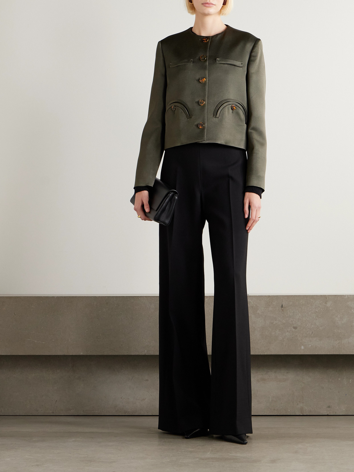 Blazé Milano Novalis Shamo Satin Jacket In Green