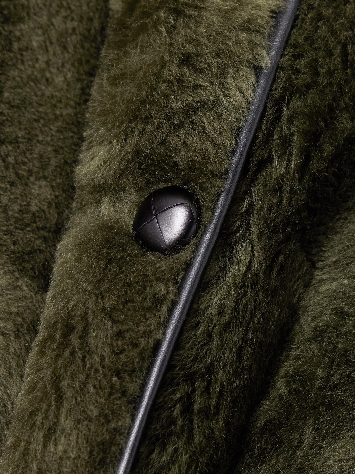 Blazé Milano Tatoosh Gliss Reversible Leather-trimmed Shearling Jacket In Green