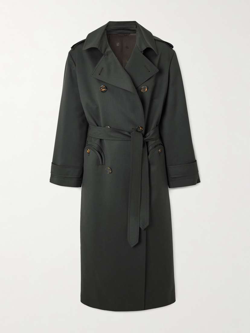 Blazé Milano Aseel Belted Double-breasted Wool And Mohair-blend Twill Coat