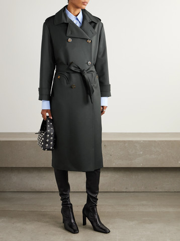 Blazé Milano Aseel belted double-breasted wool and mohair-blend twill coat