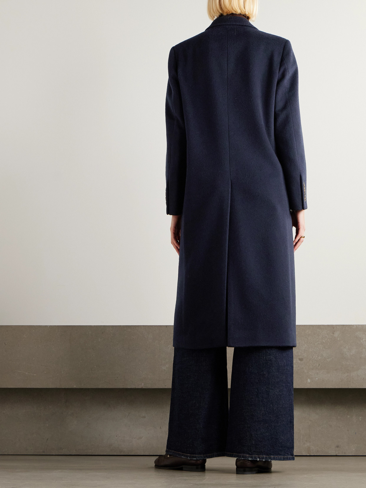 Blazé Milano Joyme Heck Wool And Cashmere-blend Coat In Blue