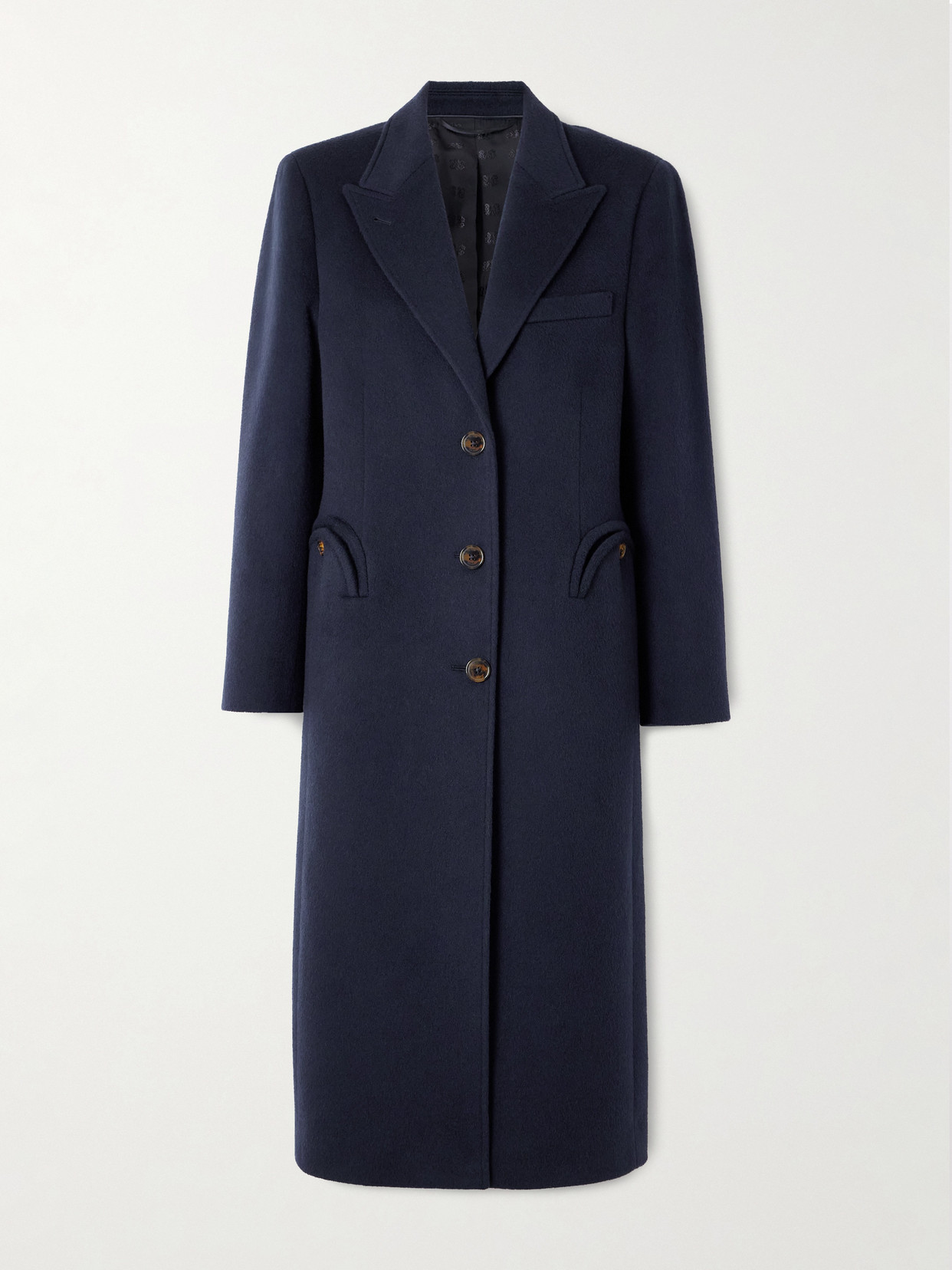 Blazé Milano Joyme Heck Wool And Cashmere-blend Coat In Blue