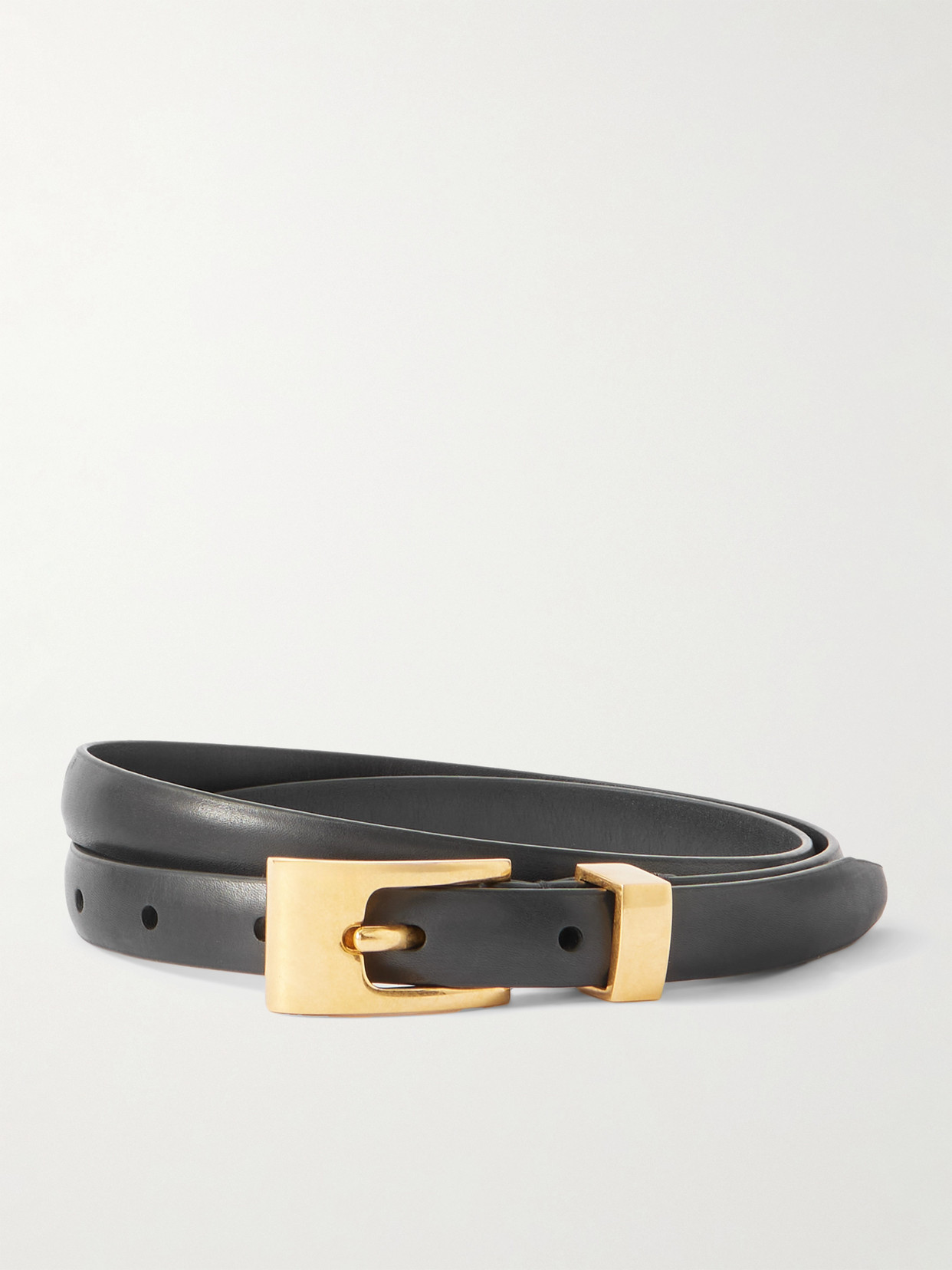 The Row Downtown Leather Waist Belt In Black