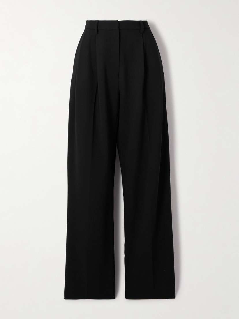 Carolina Herrera Pleated Wool-blend Wide-leg Pants