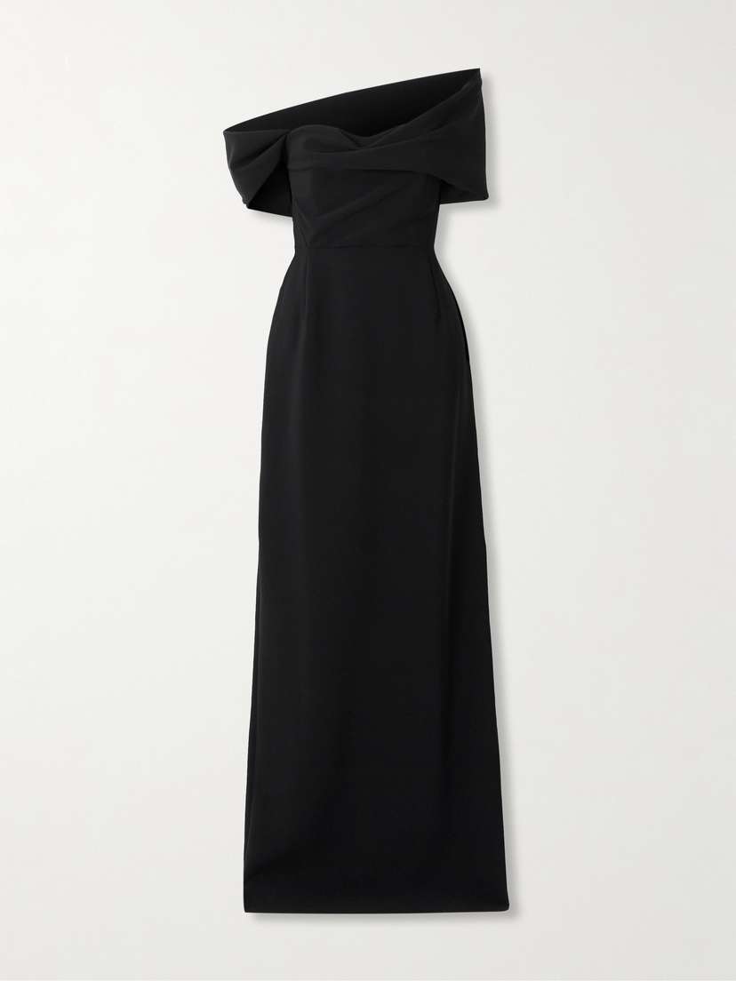 Carolina Herrera Off-the-shoulder Draped Crepe Gown
