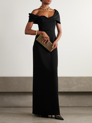 Carolina Herrera Off-the-shoulder draped crepe gown