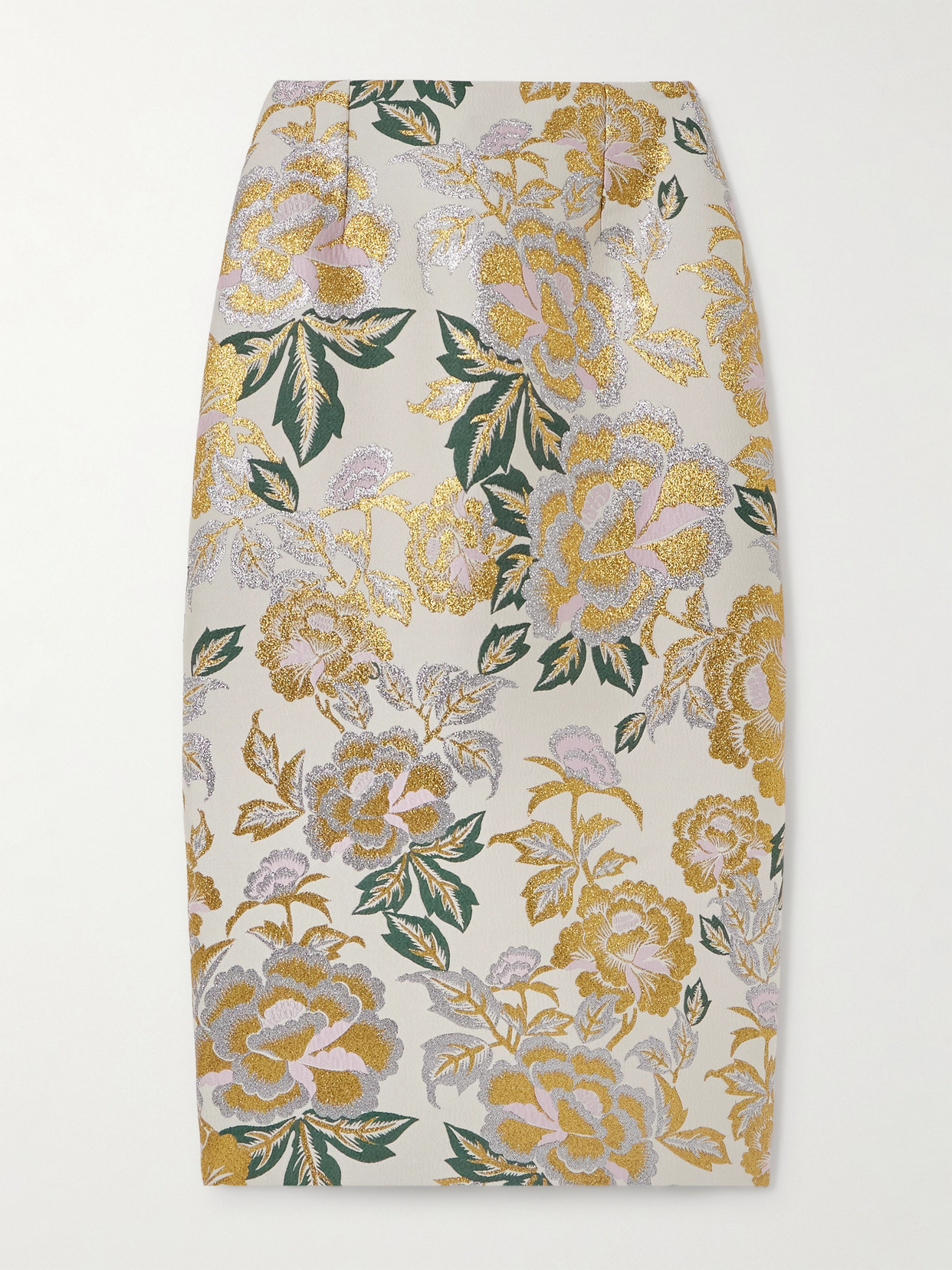 Carolina Herrera Floral-jacquard Midi Skirt In Multi