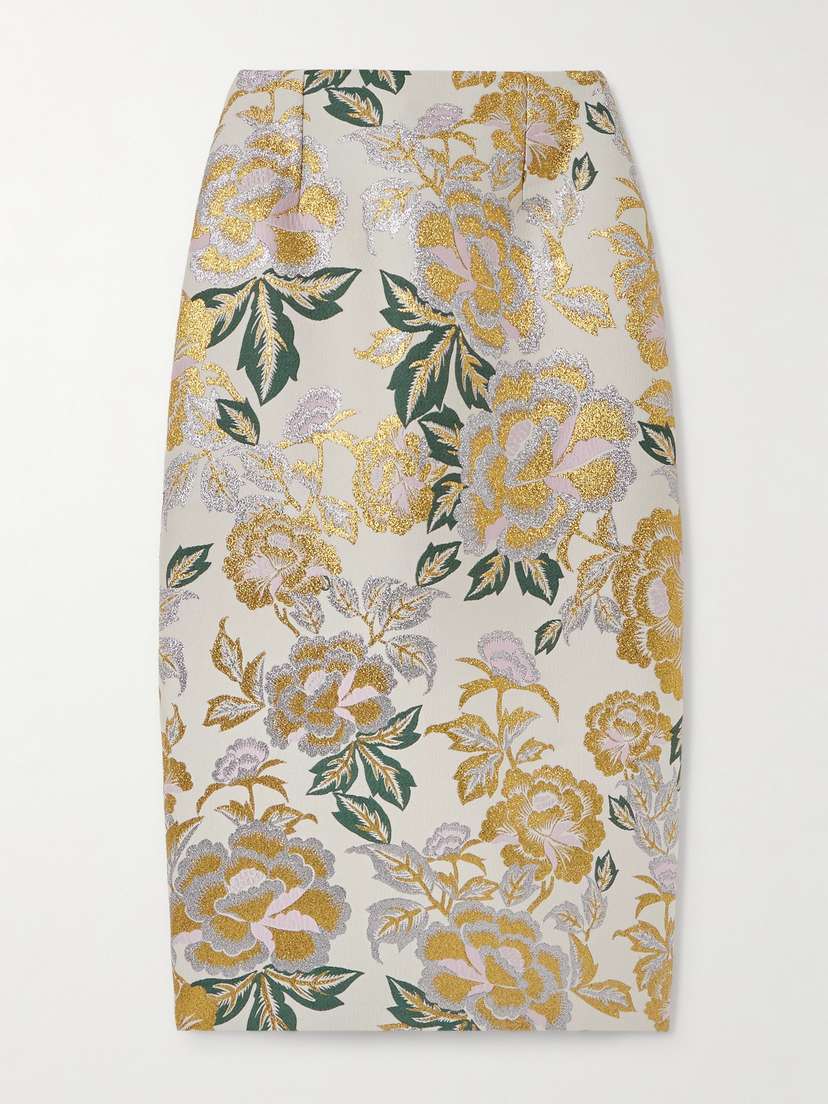 Carolina Herrera Brocade Midi Skirt