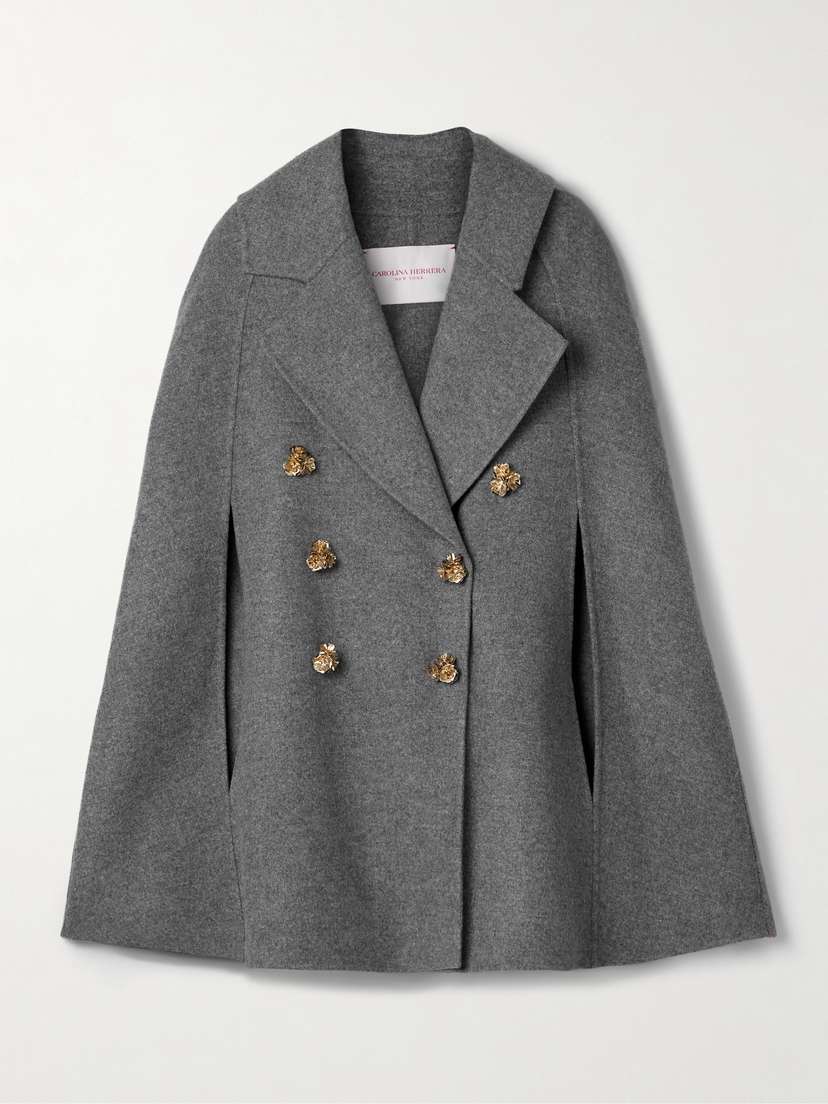 Carolina Herrera Double-breasted Wool-felt Cape
