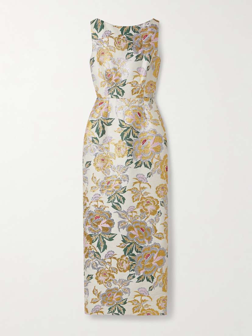 Carolina Herrera Metallic Brocade Gown