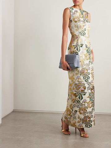 Carolina Herrera Metallic brocade gown