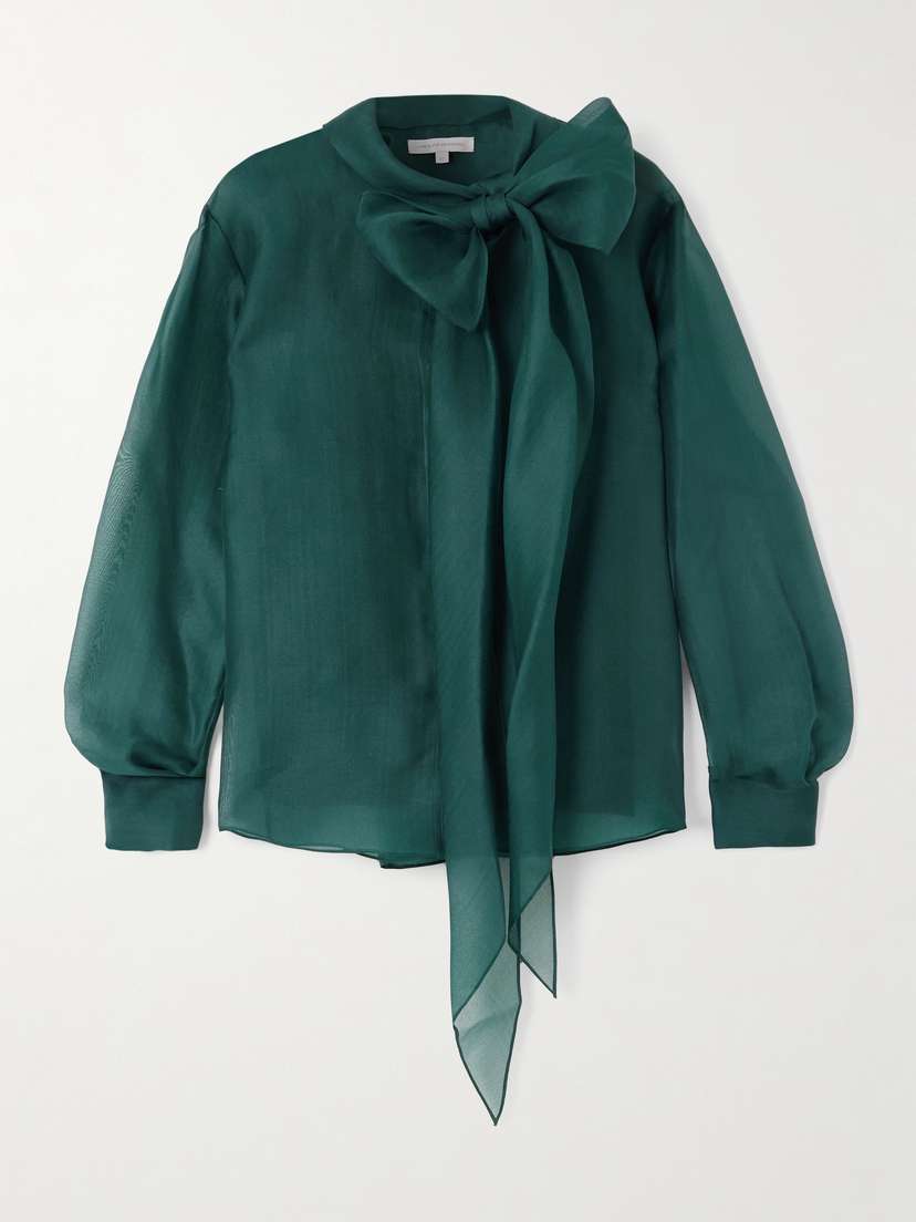 Carolina Herrera Pussy-bow Silk-organza Blouse
