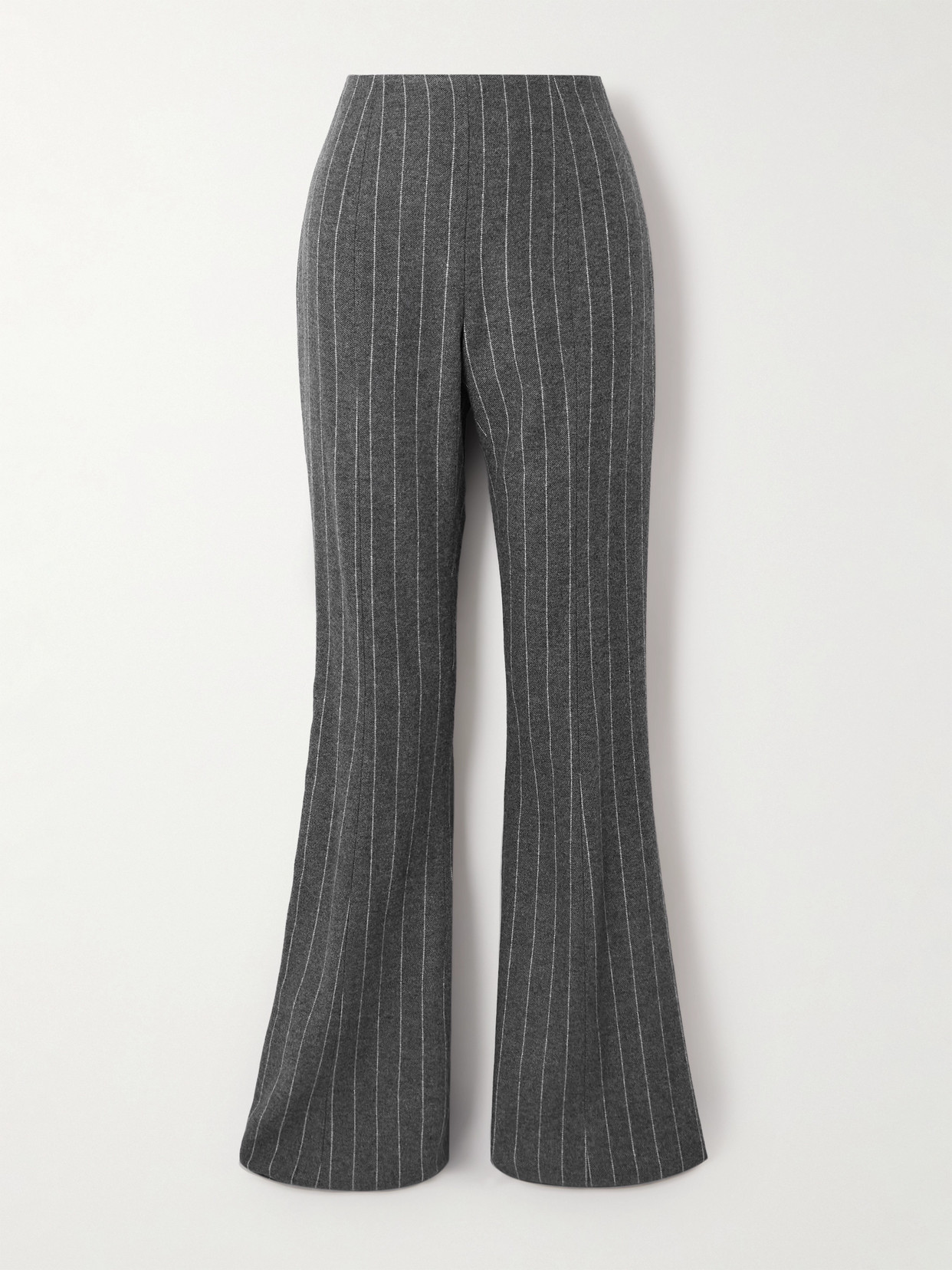 Carolina Herrera Pinstriped Twill Flared Pants In Gray