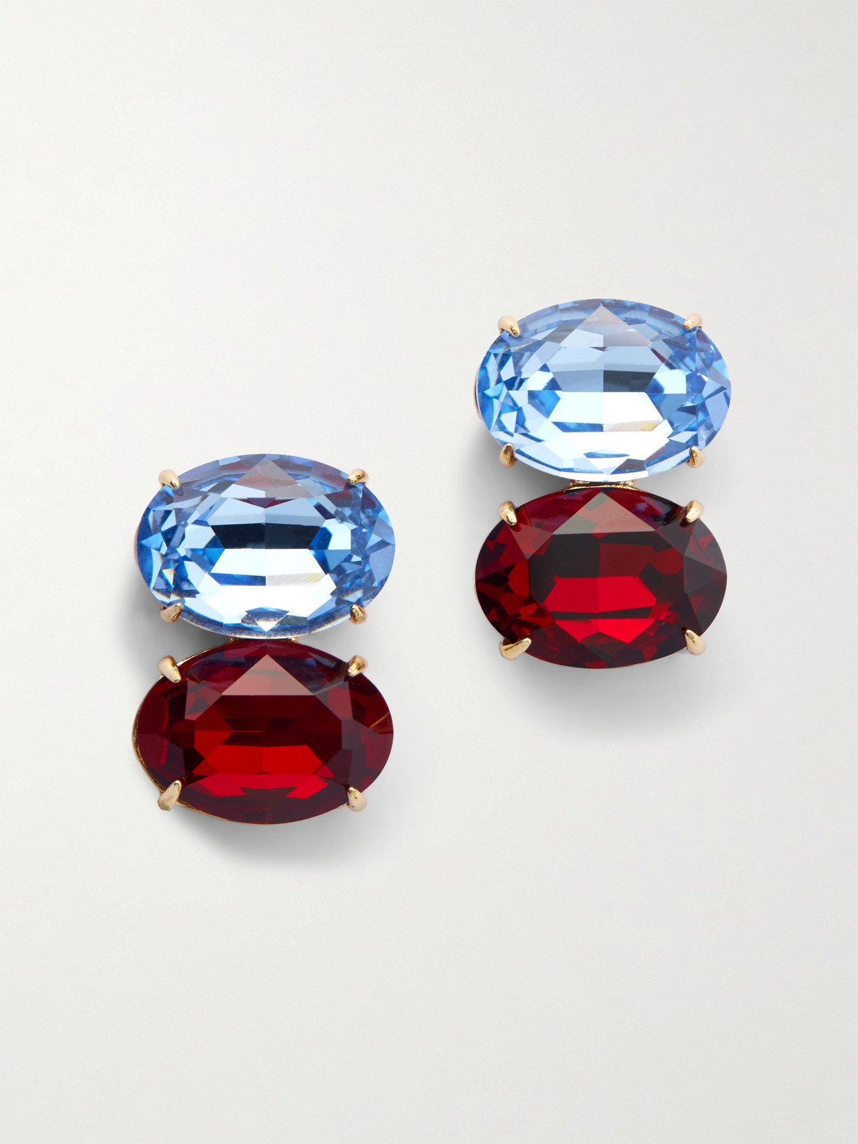 Carolina Herrera Gold-tone Crystal Earrings In Multi