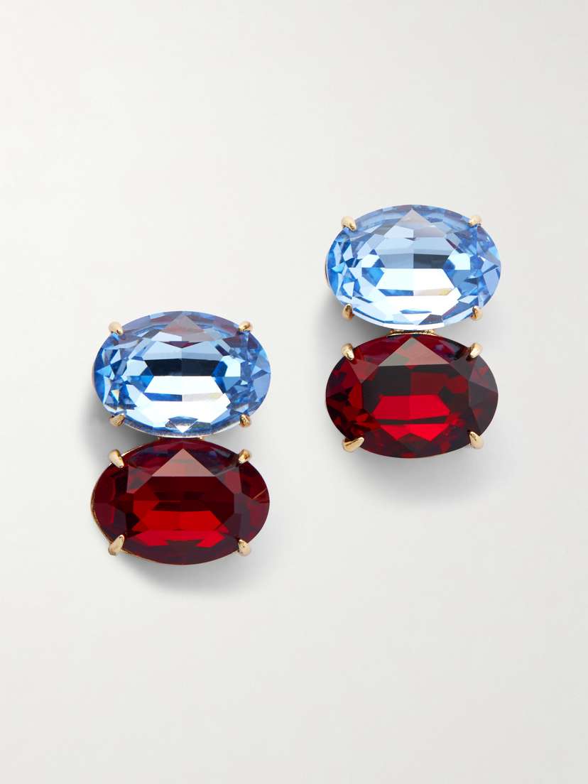 Carolina Herrera Gold-tone Crystal Earrings