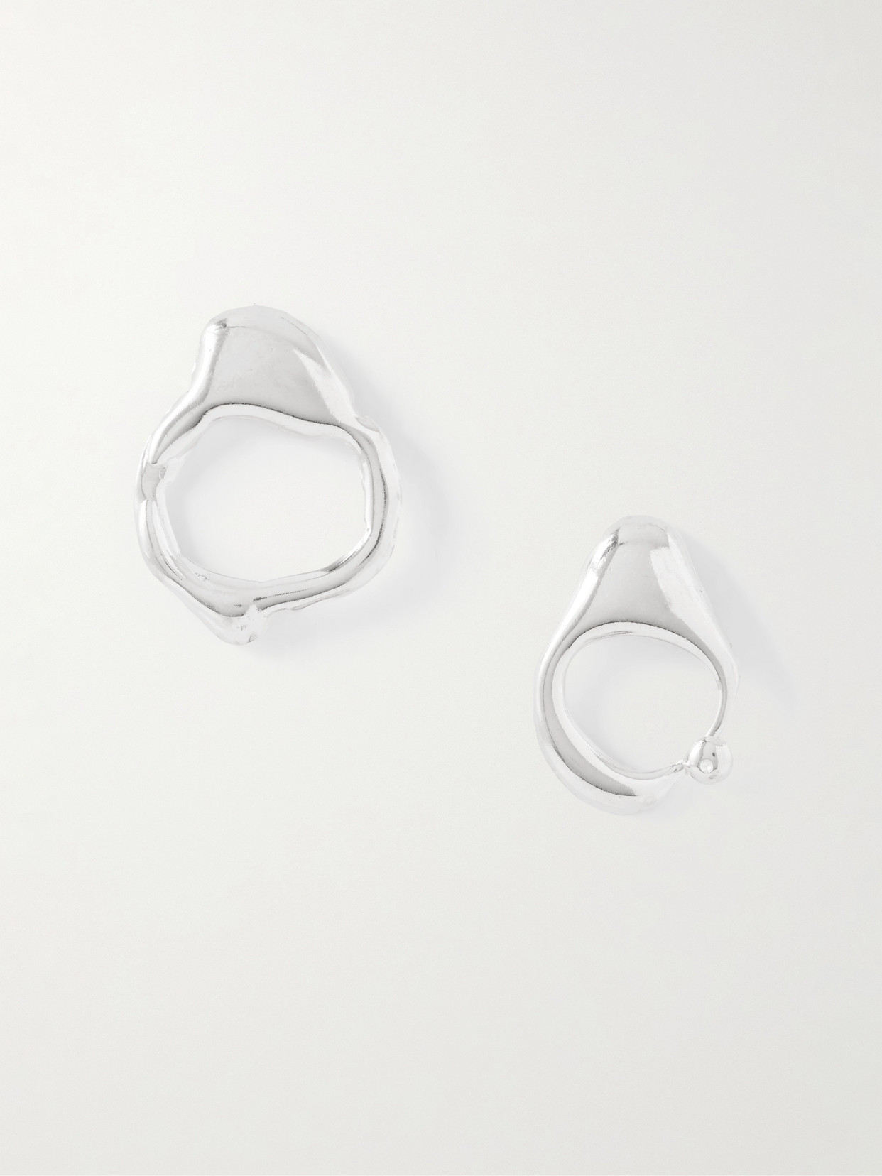 Ysso Droplet Mist Silver Hoop Earrings