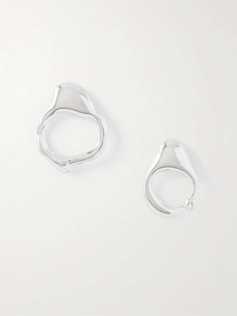 YSSO Droplet Mist Sterling Silver Hoop Earrings