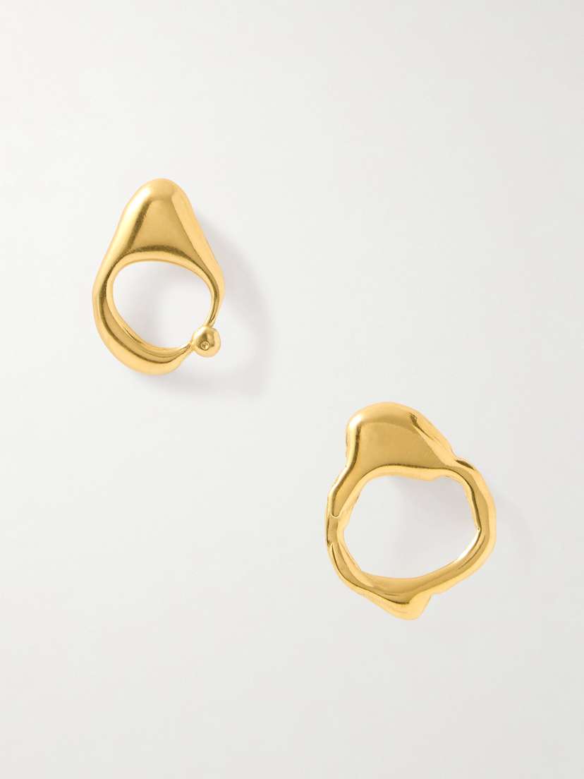 YSSO Droplet Mist Gold-plated Hoop Earrings