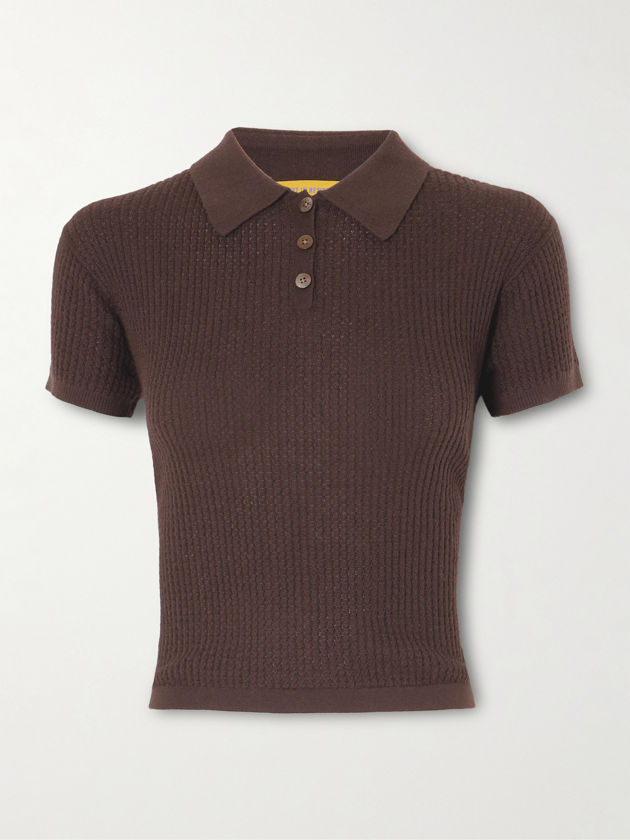 Guest In Residence Ribbed Cashmere Polo Sweater In Brown