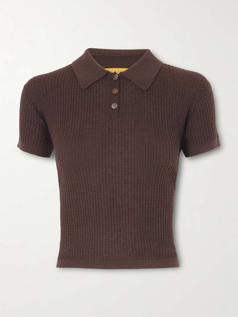 Guest In Residence Ribbed Cashmere Polo Sweater