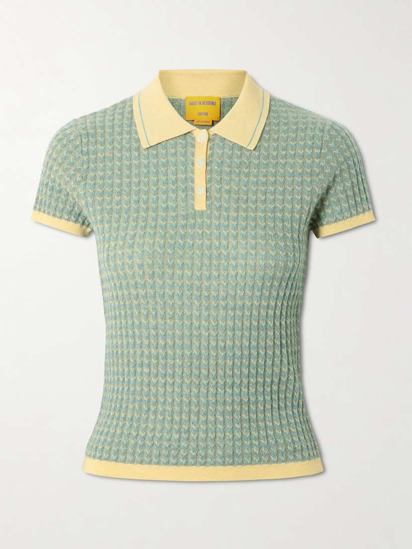 Guest In Residence Ribbed Cashmere Polo Shirt