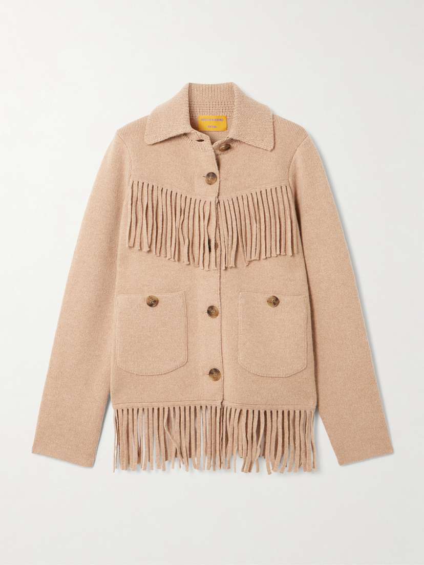 Guest In Residence Fringed Cashmere Cardigan