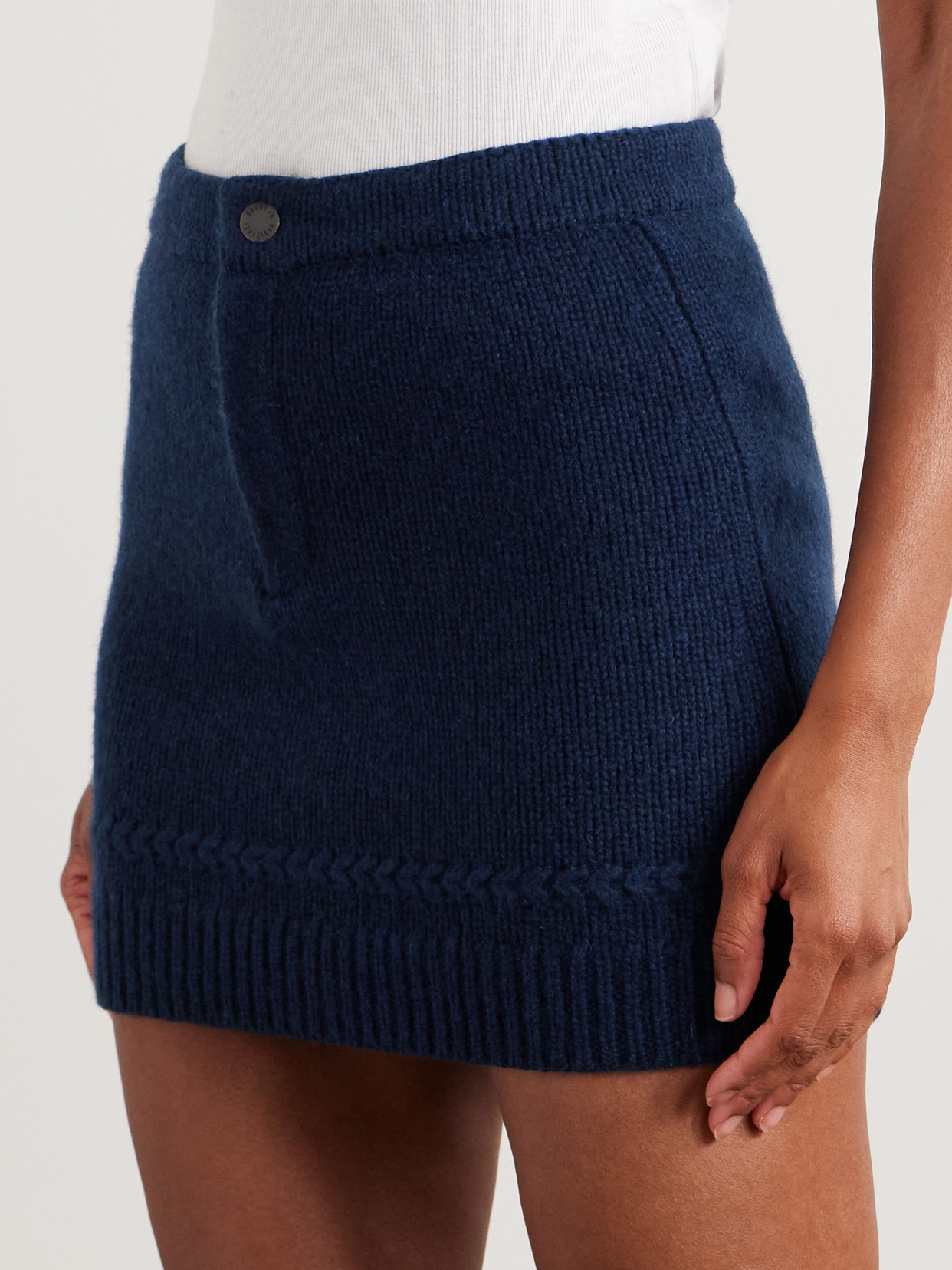 Guest In Residence Cashmere And Wool-blend Mini Skirt In Blue