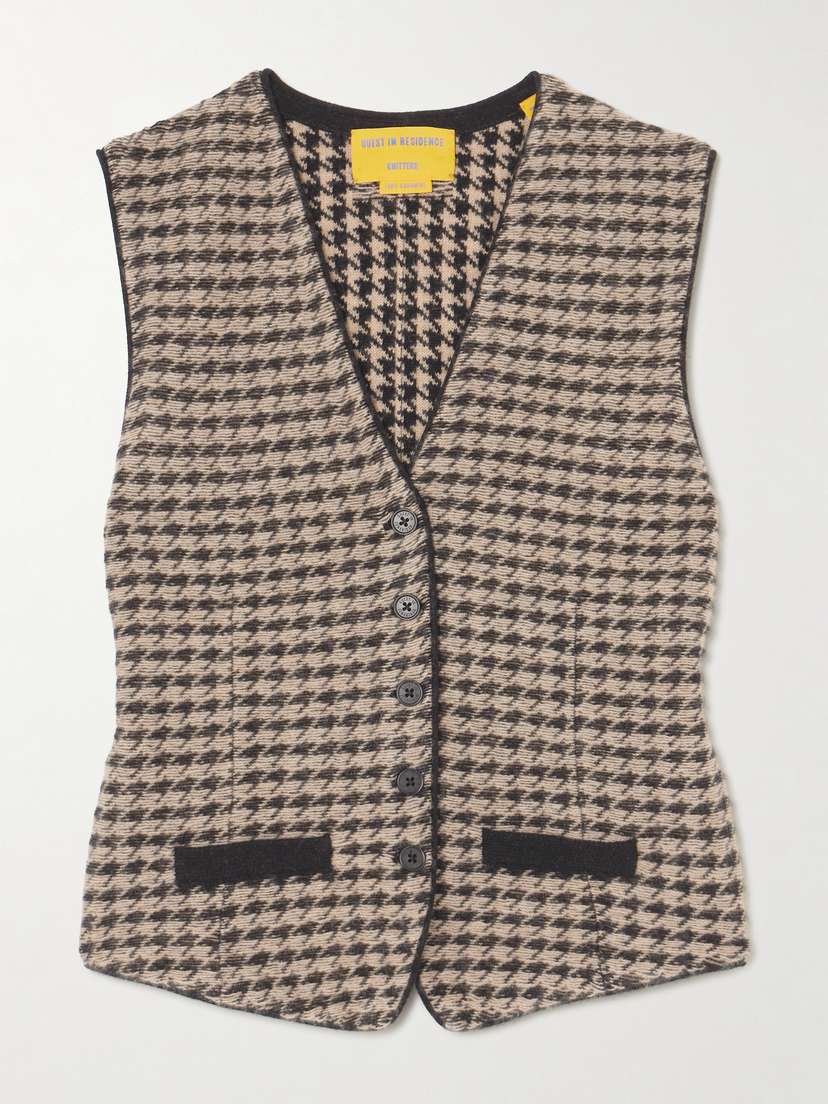 Guest In Residence Houndstooth Cashmere Vest