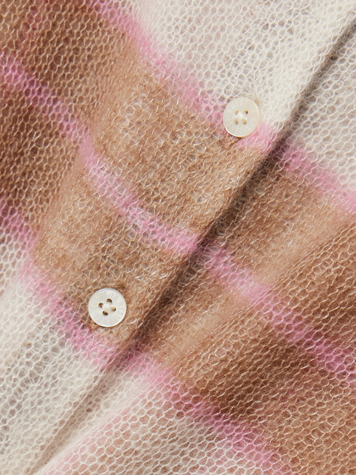 Guest In Residence Shadow Striped Wool, Silk And Cashmere-blend Cardigan In Brown