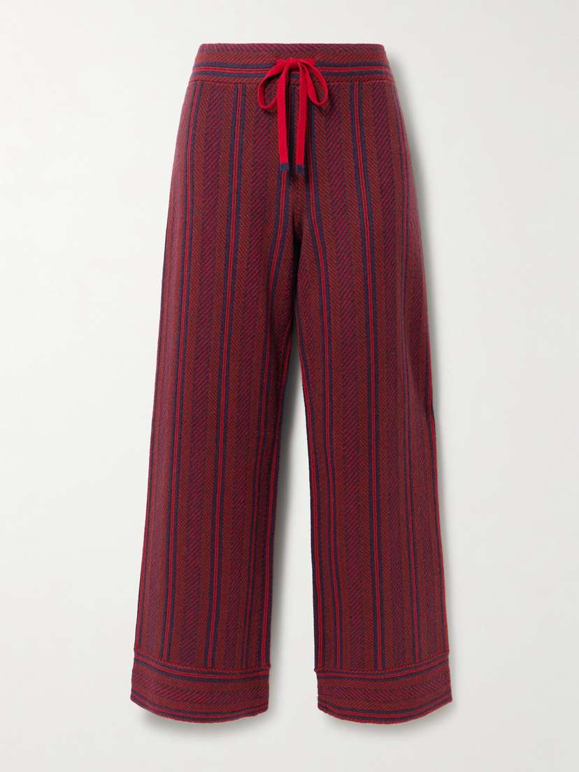Guest In Residence Striped Cashmere Wide-leg Sweatpants