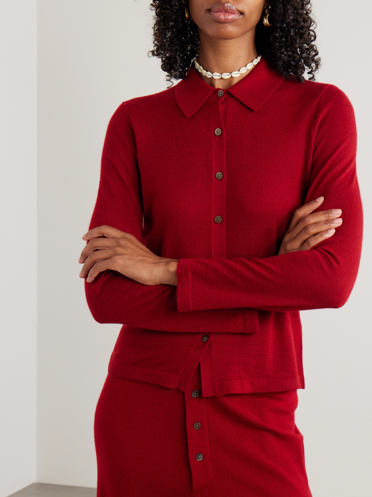Guest In Residence Elle Cashmere Cardigan In Red