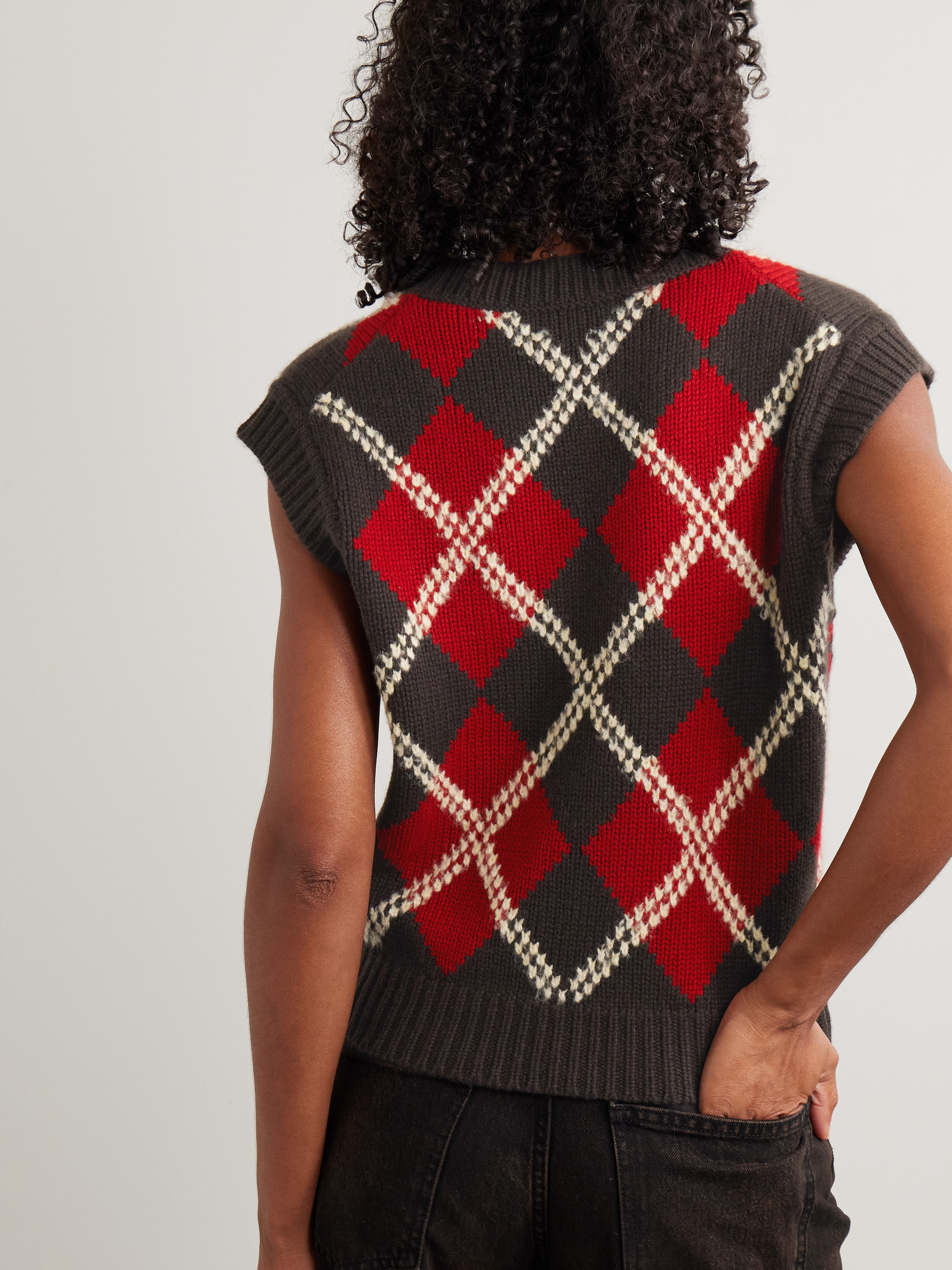 Guest In Residence Argyle wool-blend vest thumbnail