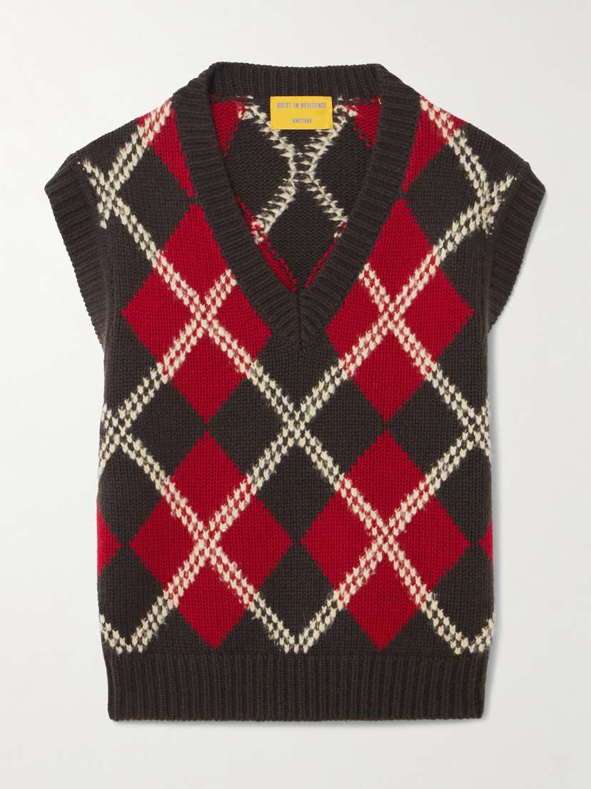 Guest In Residence Argyle Wool-blend Vest