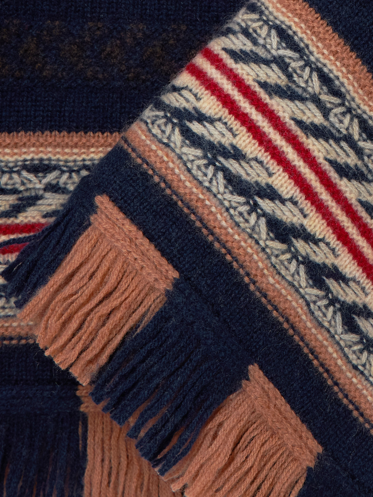 Guest In Residence Western Fringed Striped Wool And Cashmere-blend Sweater In Multi