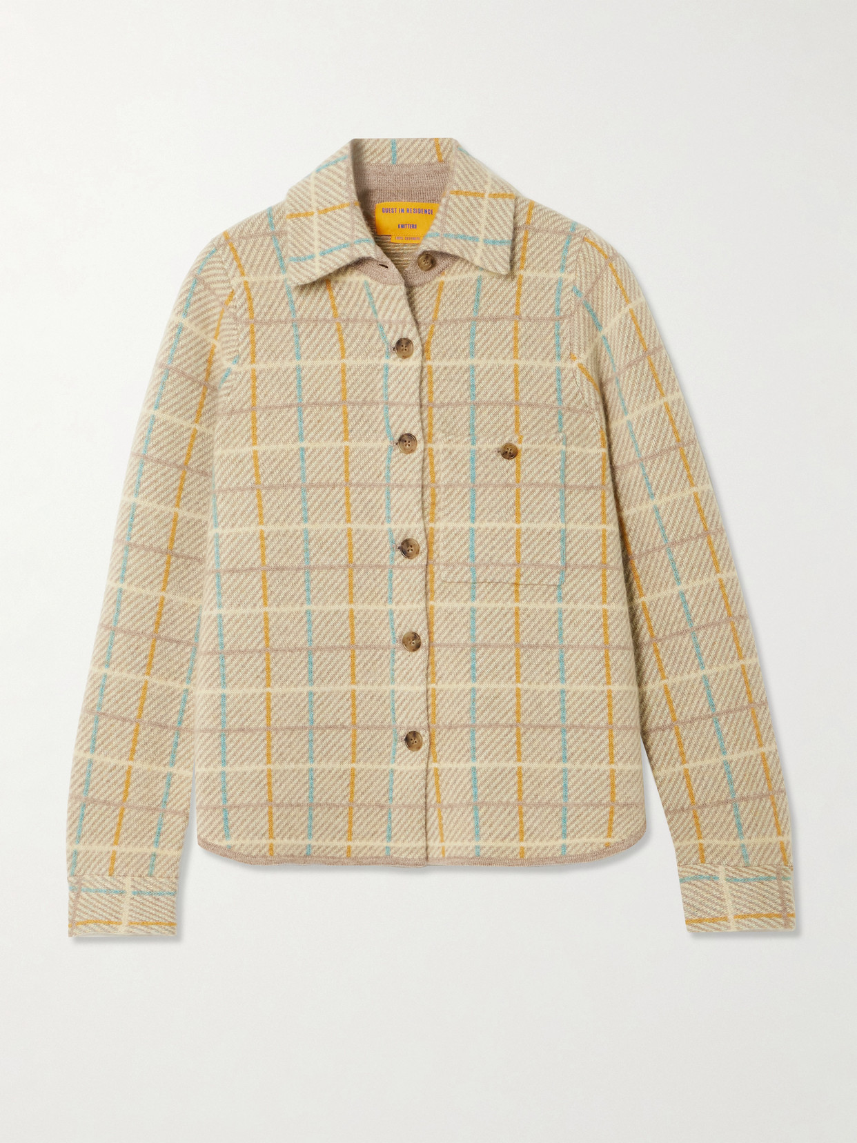 Guest In Residence Dylan Checked Cashmere Jacket In Neutral