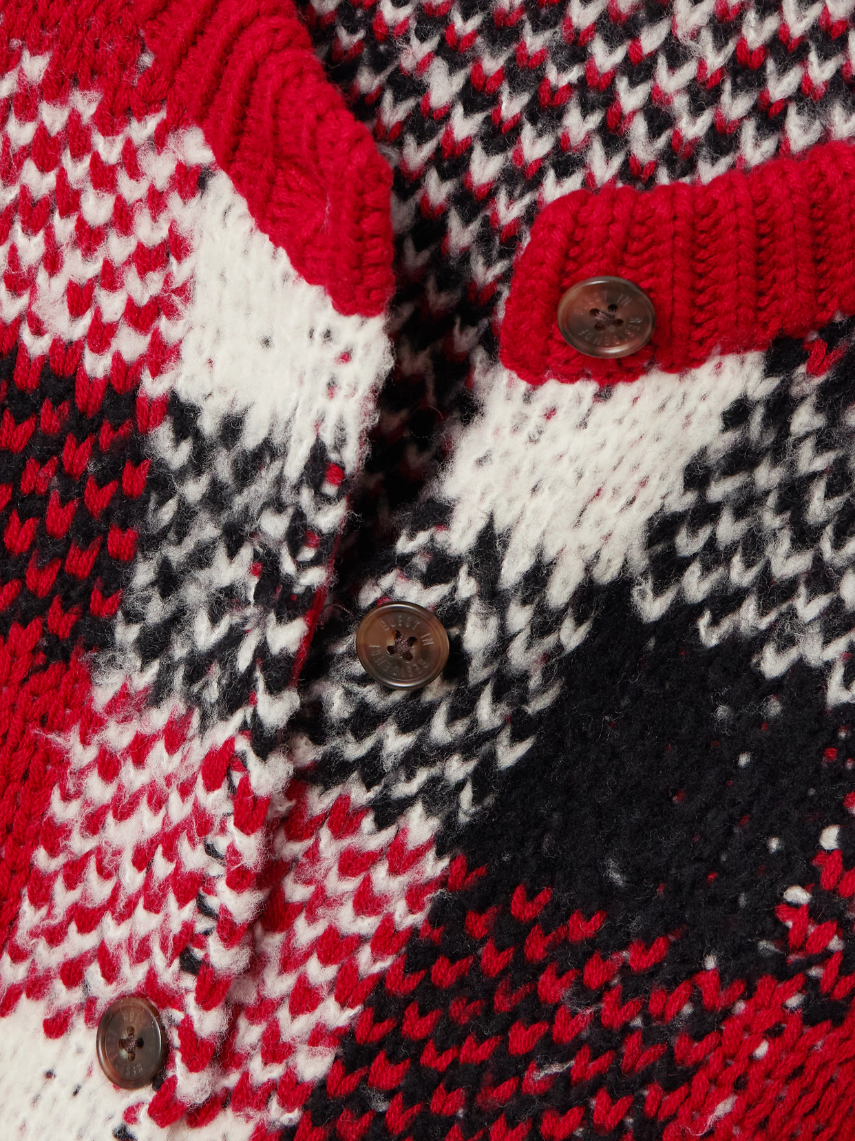 Guest In Residence Checked Wool-blend Cardigan In Red