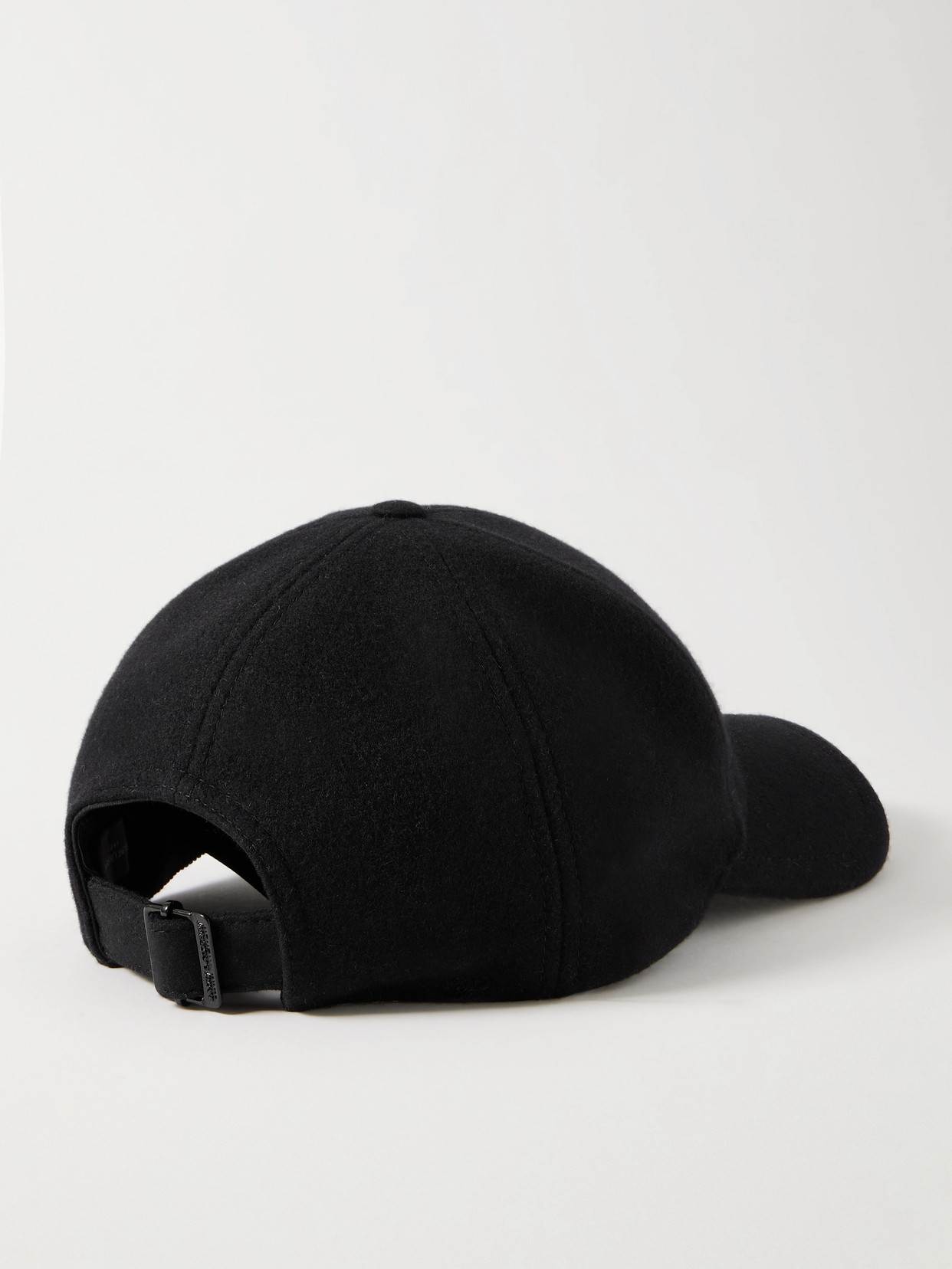 Saint Laurent Embellished Wool-felt Baseball Cap In Black