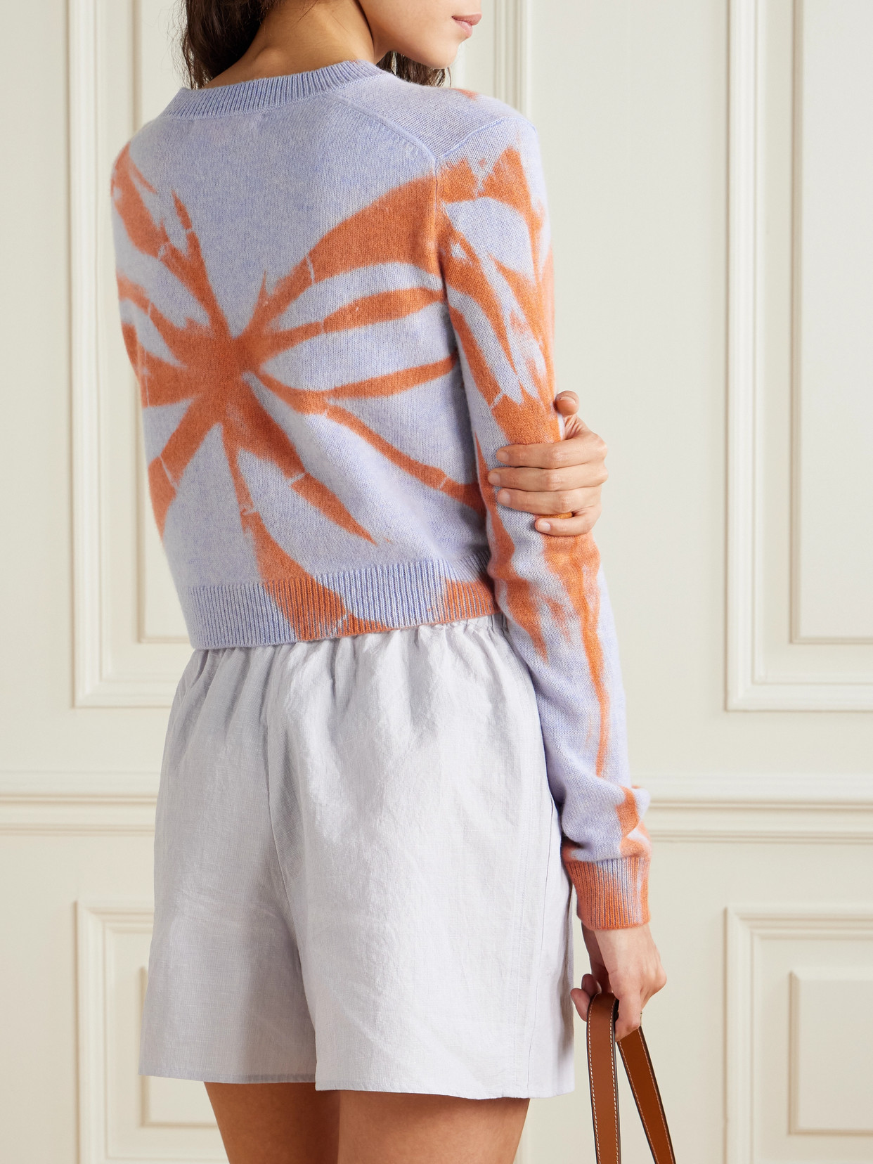 The Elder Statesman Mythic Tranquility Cropped Tie-dyed Cashmere Sweater In Multi