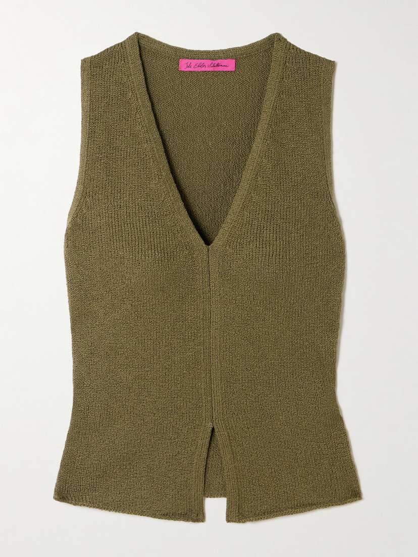 The Elder Statesman Nora Lite Ribbed Cotton Tank