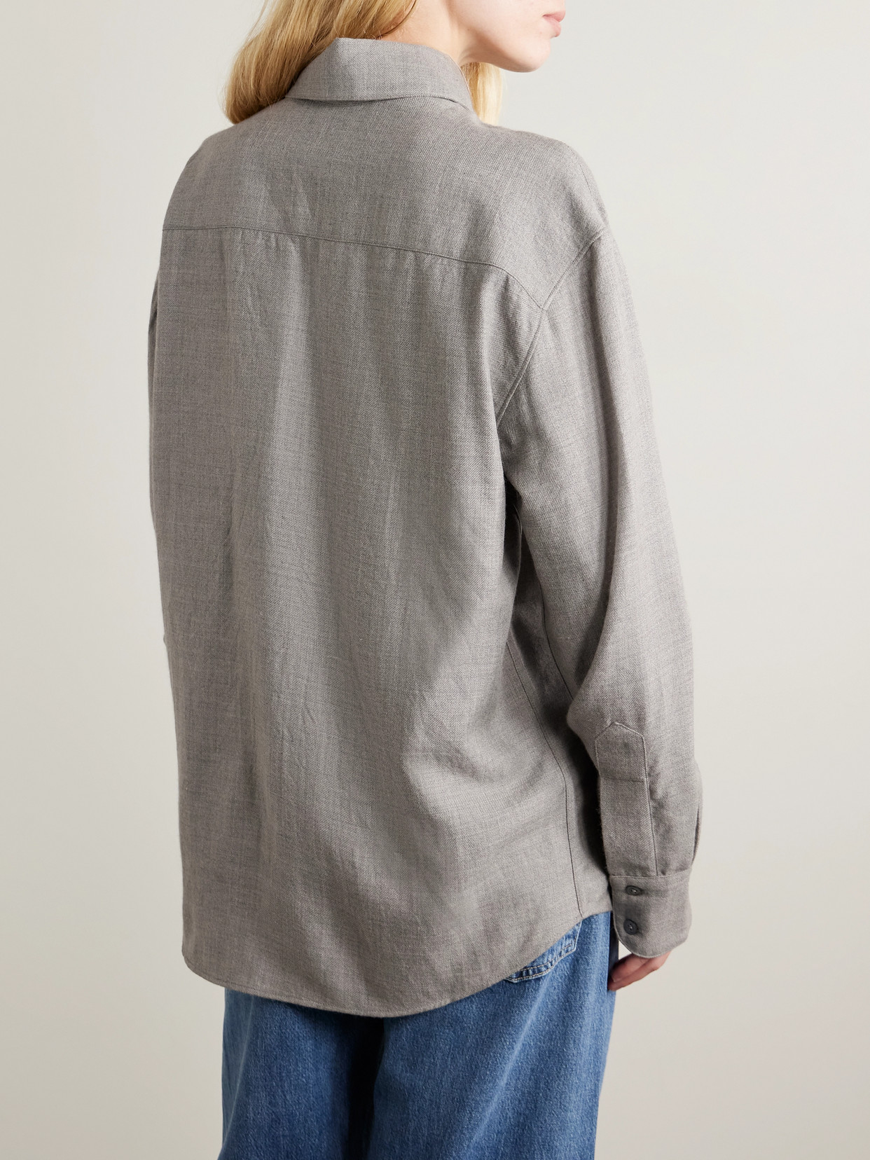 The Elder Statesman Oversized Wool And Cashmere-blend Shirt
