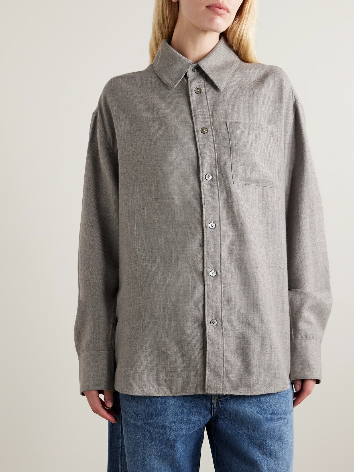 The Elder Statesman Oversized Wool And Cashmere-blend Shirt