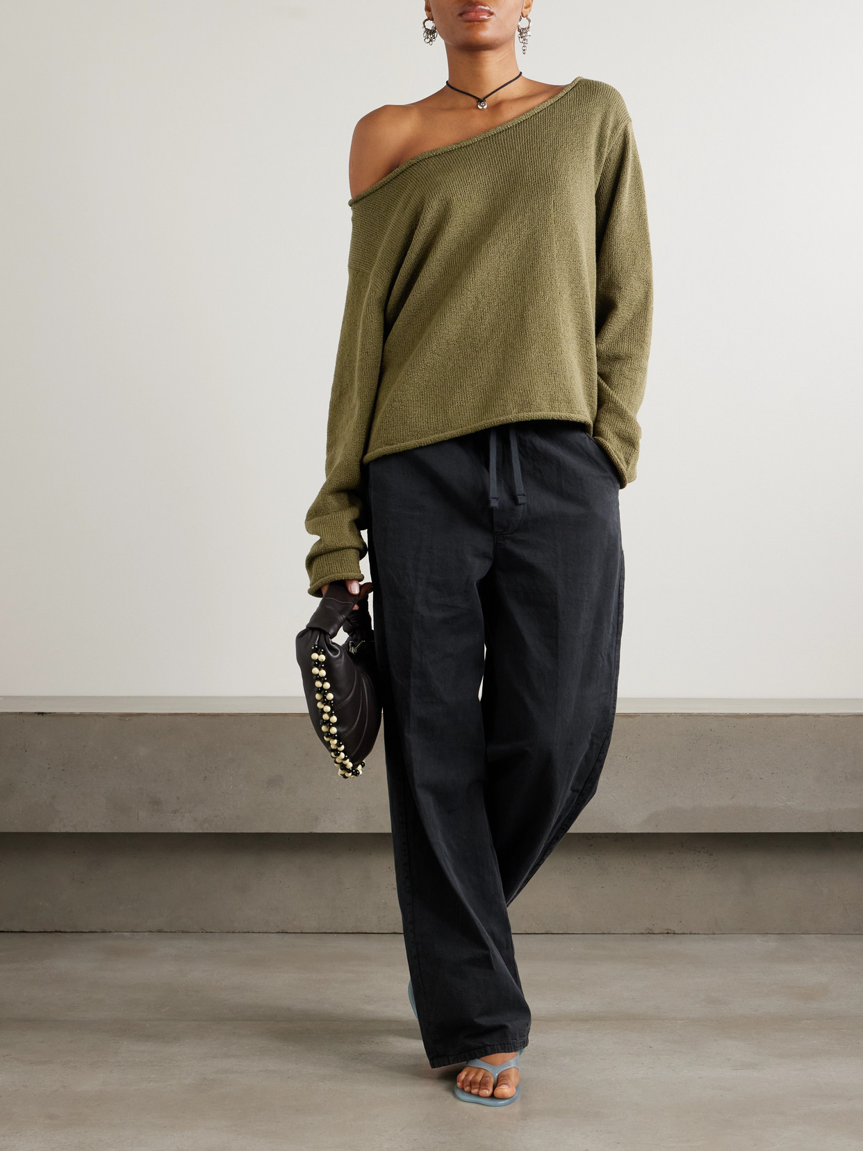 The Elder Statesman Nora Lite Oversized Cotton Sweater