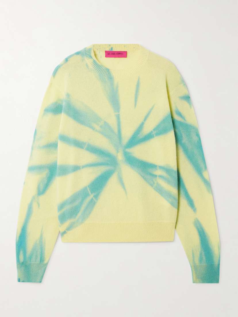 The Elder Statesman Mythic Y Tie-dyed Tranquility Cashmere Sweater